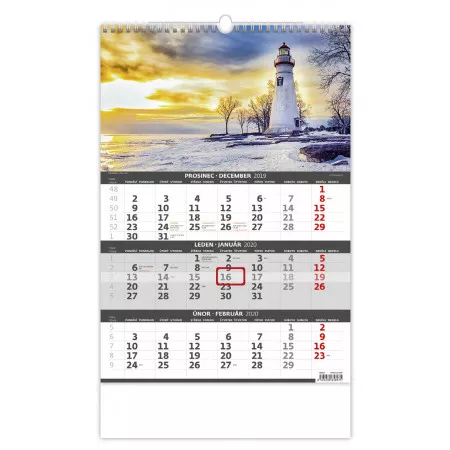 Kalendář 2020 HELMA 365 Pobřeží - 3měsíční/Pobřežie - 3mesačné N202-20