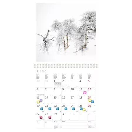 Kalendář 2020 HELMA 365 White LP16-20