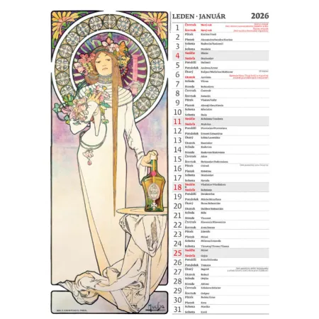 Kalendář Alfons Mucha (N177-26)