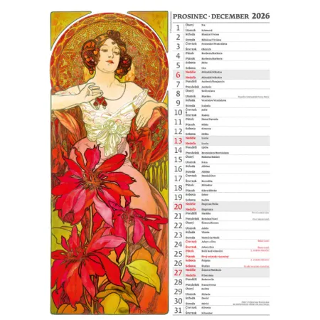 Kalendář Alfons Mucha (N177-26)