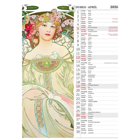 Kalendář Alfons Mucha (N177-26)