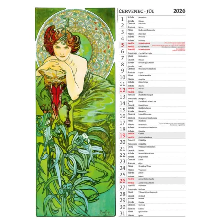 Kalendář Alfons Mucha (N177-26)