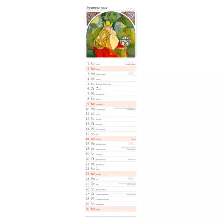 Kalendář Alfons Mucha - vázanka (N194-24)
