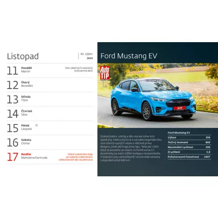 Kalendář Auta (S10-24)