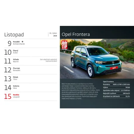 Kalendář Auta (S10-26)