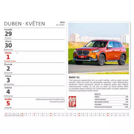 Kalendář Auta (SM11-24)