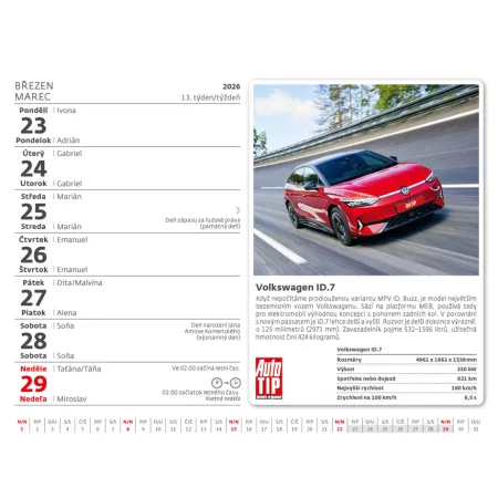 Kalendář Auta (SM11-26)