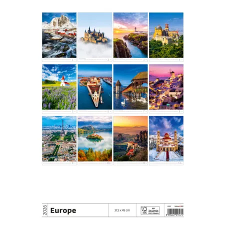 Kalendář Europe (N123-26)
