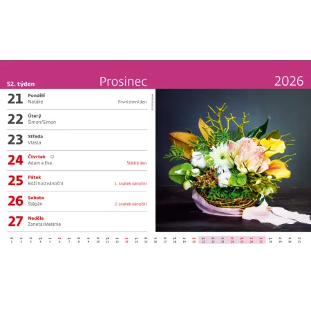 Kalendář Květiny (S19-26)