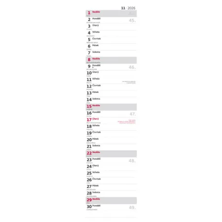 Kalendář Poznámková vázanka (N199-26)