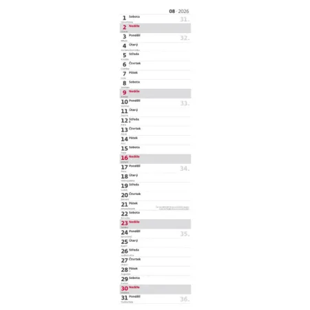 Kalendář Poznámková vázanka (N199-26)