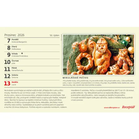 Kalendář Receptář (S17-26)