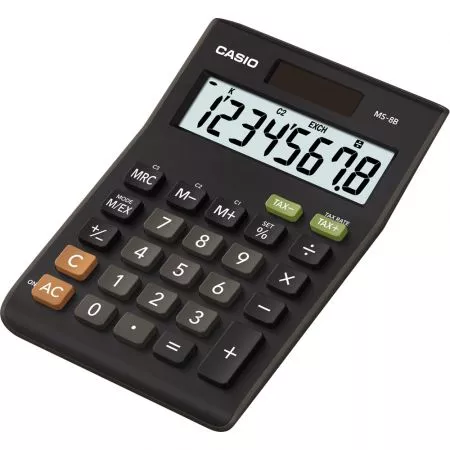 Kalkulačka Casio MS 8 B S (TAX+EXCHANGE)