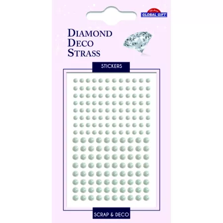 Kamínky DDS 160109 White iridiscent beads