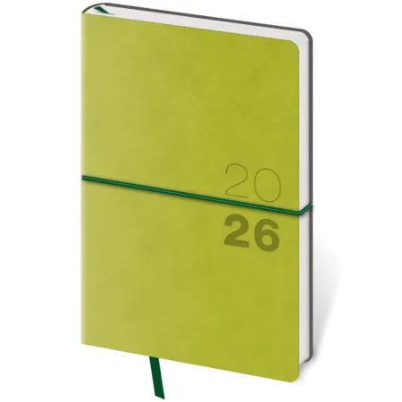 Kapesní diář Flexio zelený s gumičkou (DFO436-4-26)