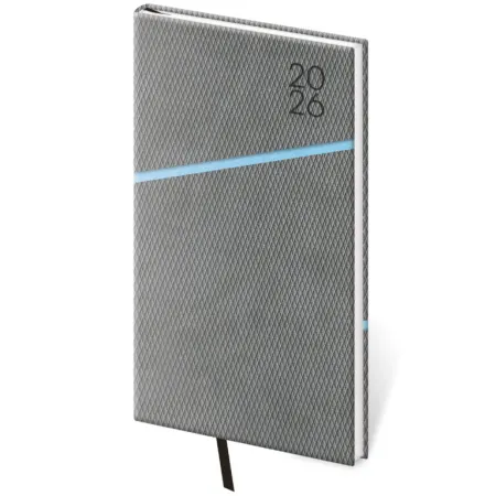 Kapesní diář Grife šedo/modrý (DGR426-2-26)