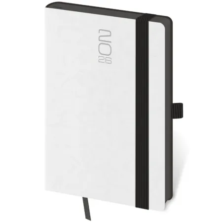 Kapesní diář Memory bílý s gumičkou (DM436-3-26)