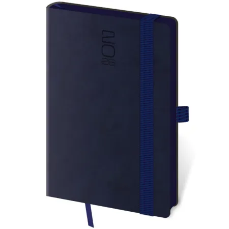 Kapesní diář Memory tmavě modrý s gumičkou (DM436-2-26)