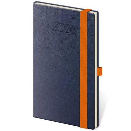 Kapesní diář New Praga modrý s gumičkou (DNP436-3-26)