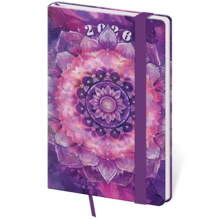 Kapesní diář Vario Mandala s gumičkou (DV436-28-26)