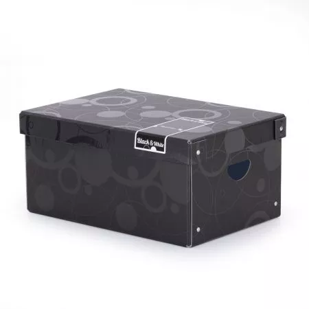 Karton P+P Krabice lamino velká Black and White černá 7-015