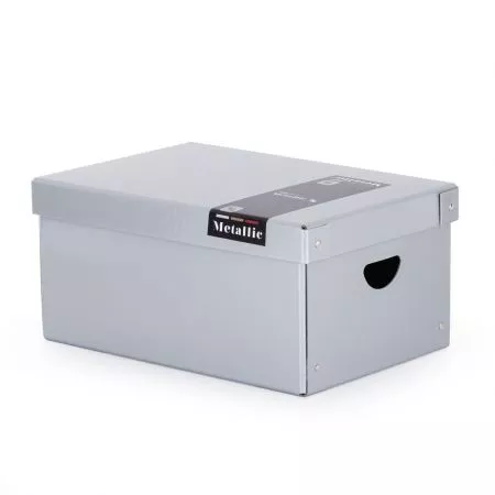 Karton P+P Krabice lamino velká Metallic stříbrná 7-005