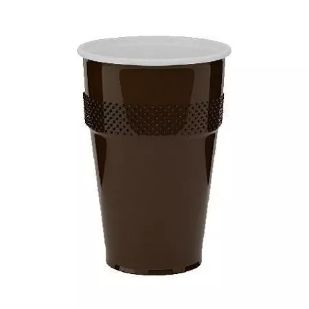 Kelímek plastový hnědo-bílý 0,15 l na kávu průměr 70mm (100 ks)