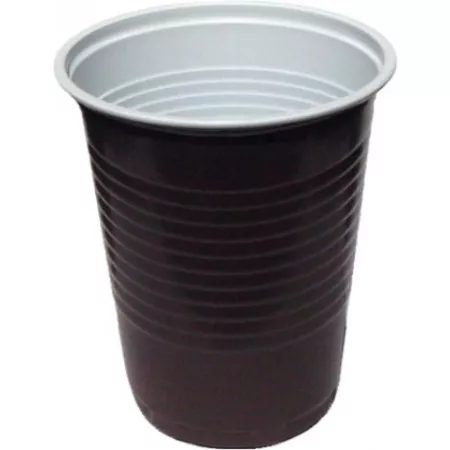 Kelímek plastový hnědo-bílý 0,18 l na kávu průměr 70mm (100 ks)
