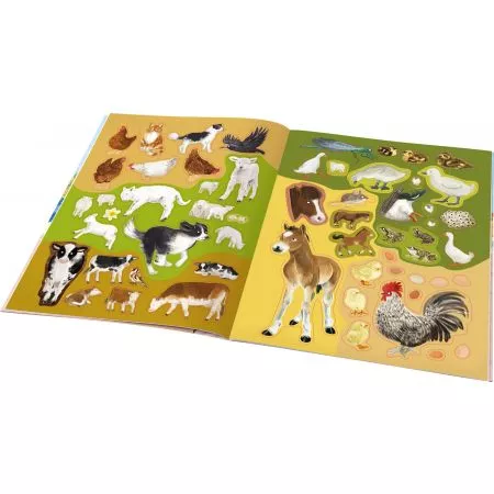 KONĚ, SLEPICE a další zvířátka z farmy – Kniha samolepek