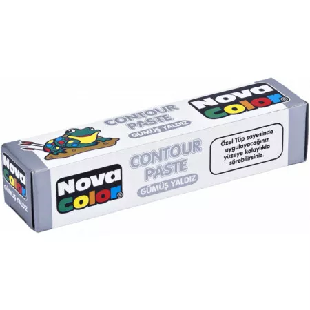 Konturovací pasta Novacolor NC-185 tuba 15ml stříbrná