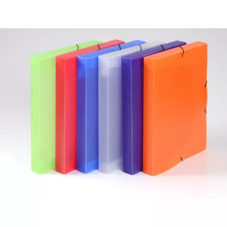 Krabice s gumou A4 polypropylen OPALINE různé barvy