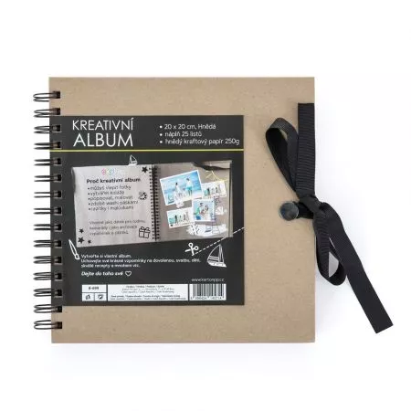 Kreativní album Karton P+P - hnědý kraftový papír 20,5 x 20,5 cm