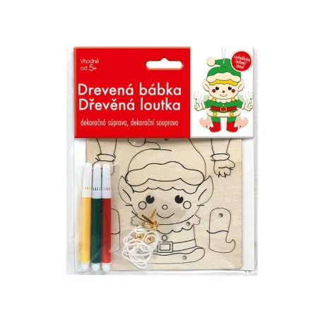 Kreativní tvoření vybarvi si dřevěnou loutku šaška