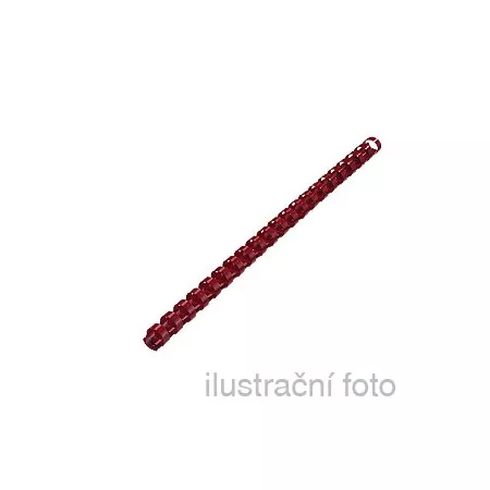 Kroužkové plastové hřbety GBC 9/16", 25mm, červené