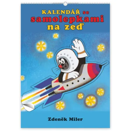 Krteček - kalendář se samolepkami na zeď, 33 x 46 cm