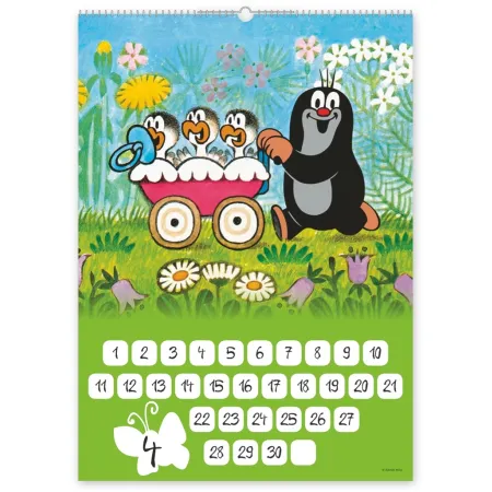 Krteček - kalendář se samolepkami na zeď, 33 x 46 cm