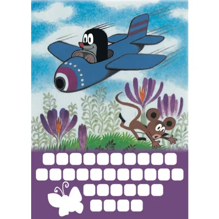 Krteček - kalendář se samolepkami na zeď, 33 x 46 cm