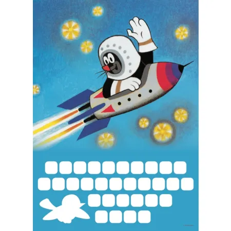 Krteček - kalendář se samolepkami na zeď, 33 x 46 cm