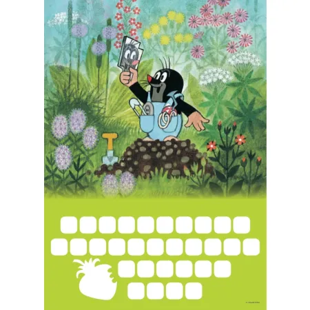 Krteček - kalendář se samolepkami na zeď, 33 x 46 cm