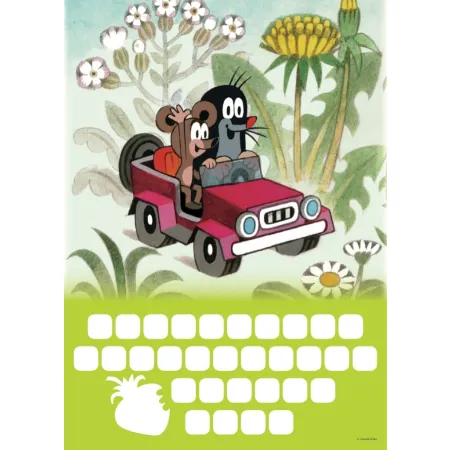 Krteček - kalendář se samolepkami na zeď, 33 x 46 cm