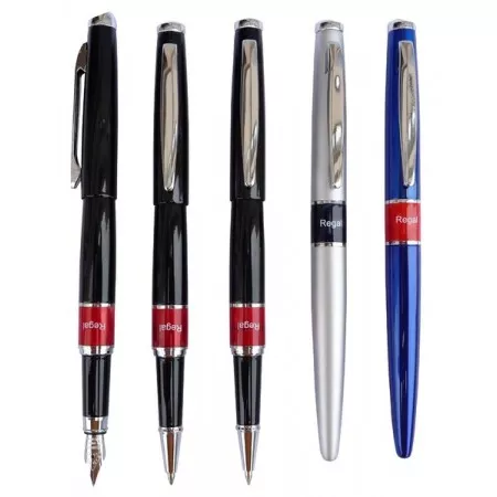 Kuličkové pero + inkoustové pero Regal Mercurius - stříbrná
