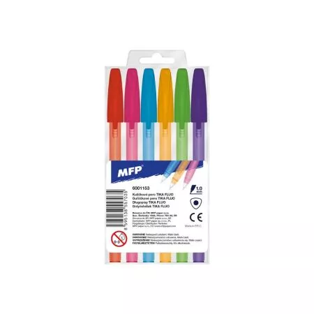 Kuličkové pero MFP Tika fluo - set 6 barev 6001153