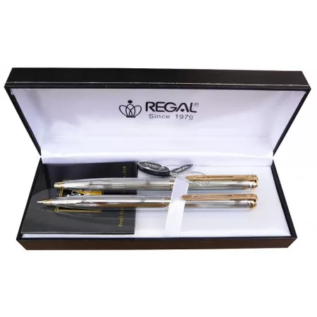 Kuličkové pero + mikrotužka Regal Harmonia - stříbrná
