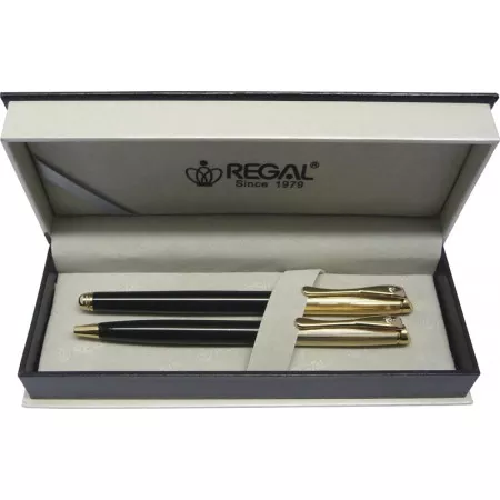 Kuličkové pero + roller Regal Cronos - černá