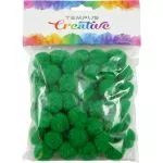 Kuličky pom poms Tempus zelené 20mm - 50ks