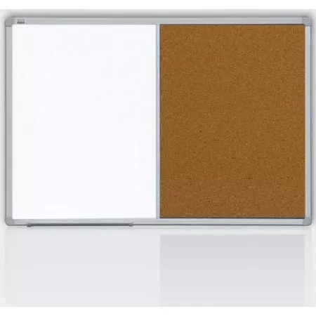 Magnetická tabule kombinovaná - bílá a korková, 90x120 cm