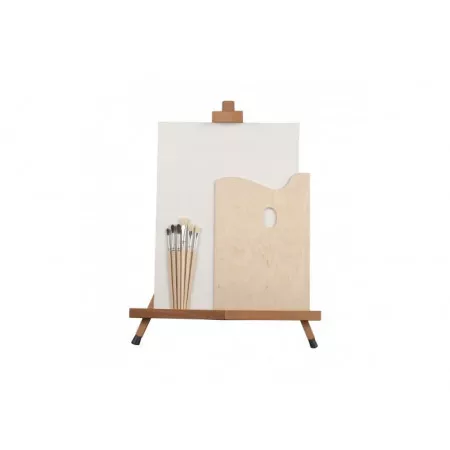 Malířský stojan v setu s plátnem, paletou a štětci (Set A/RP)