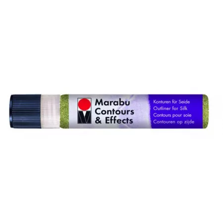 Marabu Contours & Effects, kontura na hedvábí, 25ml - 563 olivín glitrová