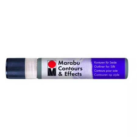 Marabu Contours & Effects, kontura na hedvábí, 25ml - 772 kouřově šedá metalická
