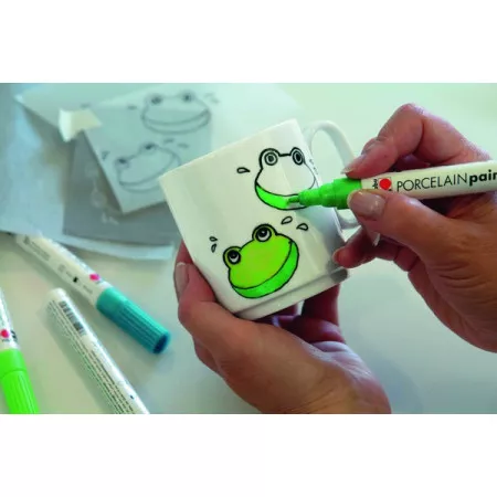 Marabu Porcelain Painter, popisovač na porcelán, 1-2 mm, 153 zelený mátový 